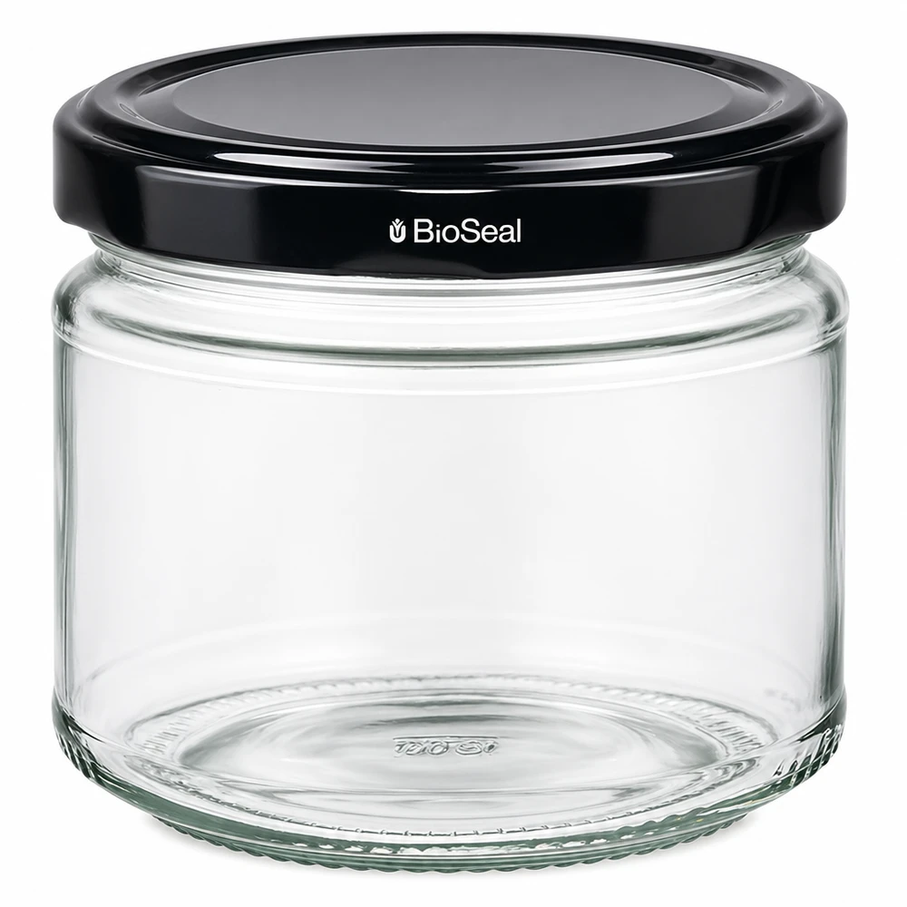 330ml Verre rond avec couvercle BioSeal noir UNiTWIST UniTWIST Runda330 Pot de conservation avec couvercle noir TO82 BioSeal Conservation en verre Cuisine