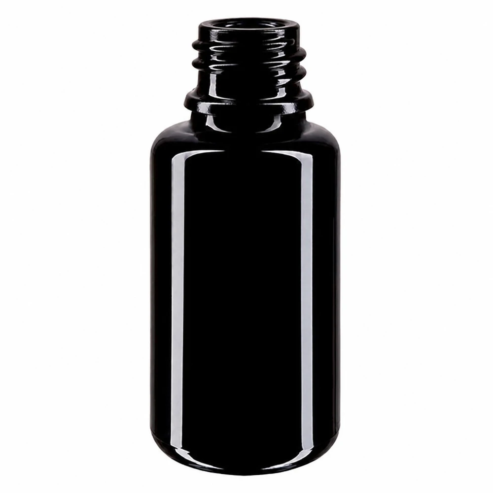 Flacon en verre violet 20 ml DIN18 (verre Miron) Le flacon compte-gouttes en verre violet Miron 20ml protège les ingrédients des rayons lumineux nocifs