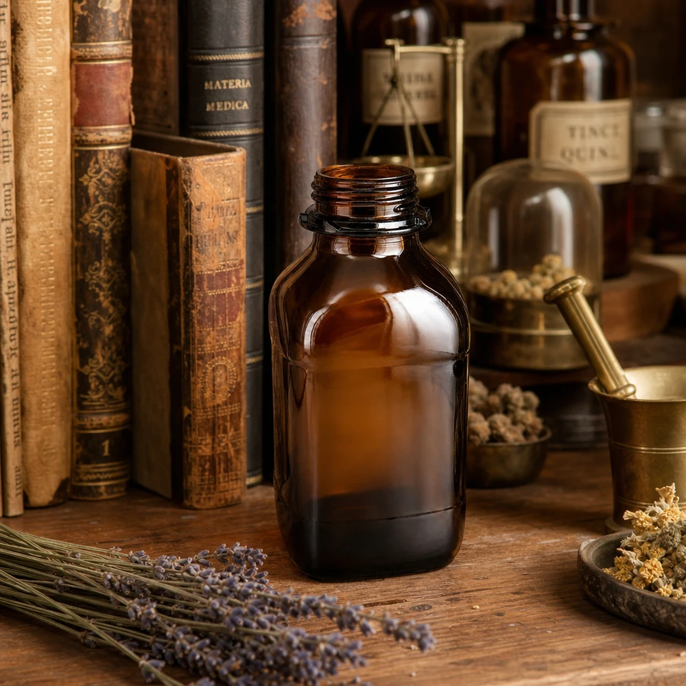 Flacon pour produits chimiques haut de gamme de 1 000 ml en verre brun protecteur Bouteille de pharmacie 1000ml en verre brun de style vintage pour les applications pharmaceutiques