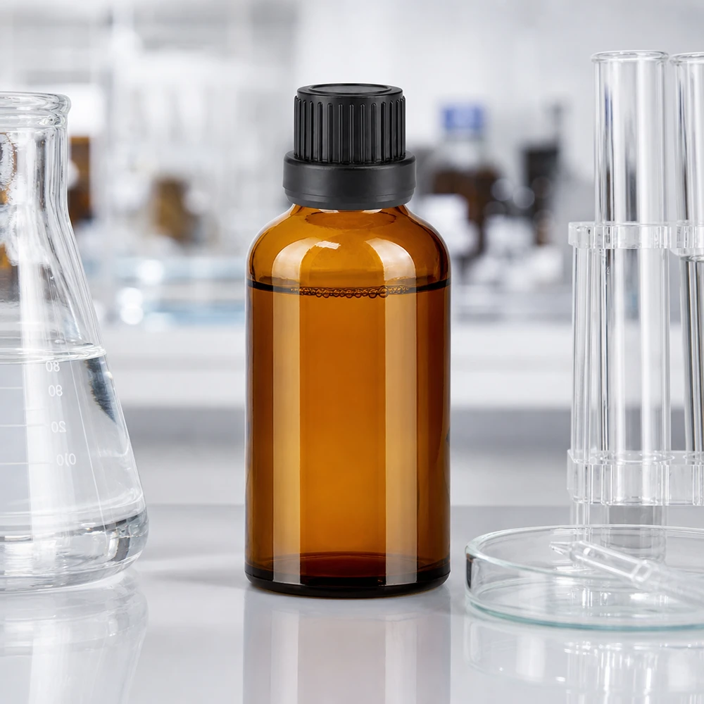 50ml goutte à goutte. 2mm noir OV BrownLine UT18/50 Bouteille en verre brun résistant aux UV de 50ml idéale pour les substances et les huiles sensibles à la lumière