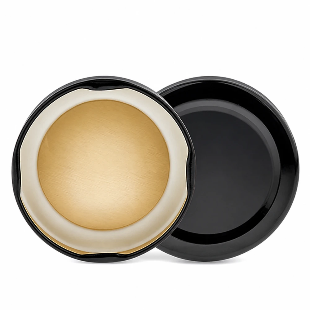 Couvercle BasicSeal noir de 66 mm (TO66deep) UNiTWIST Couvercle de bocaux BasicSeal noir brillant de 66 mm avec joint d'étanchéité de couleur crème à l'intérieur