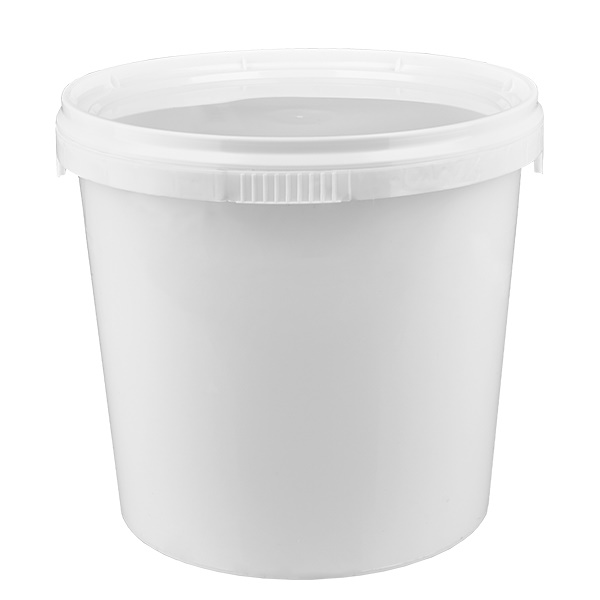 Seau 1L en plastique blanc PP avec couvercle Seau 1L en plastique blanc PP avec couvercle
