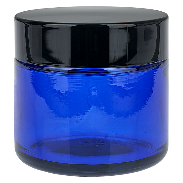 Pot en verre 60ml bleu avec couvercle à insérer UNiTWIST