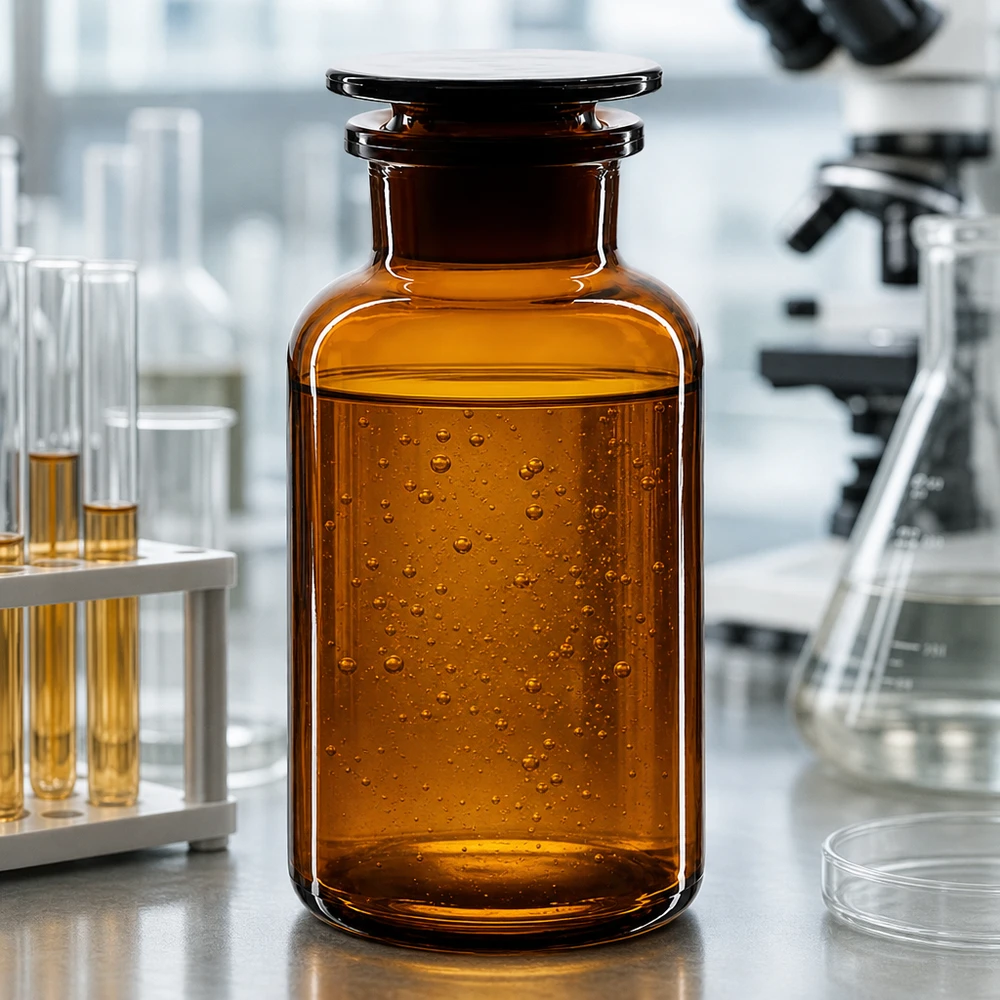 Flacon pharmaceutique 500 ml col large + bouchon verre ambré Flacon de laboratoire brun de 500 ml avec bouchon en verre, destiné aux huiles, aux extraits et aux substances sensibles à la lumière