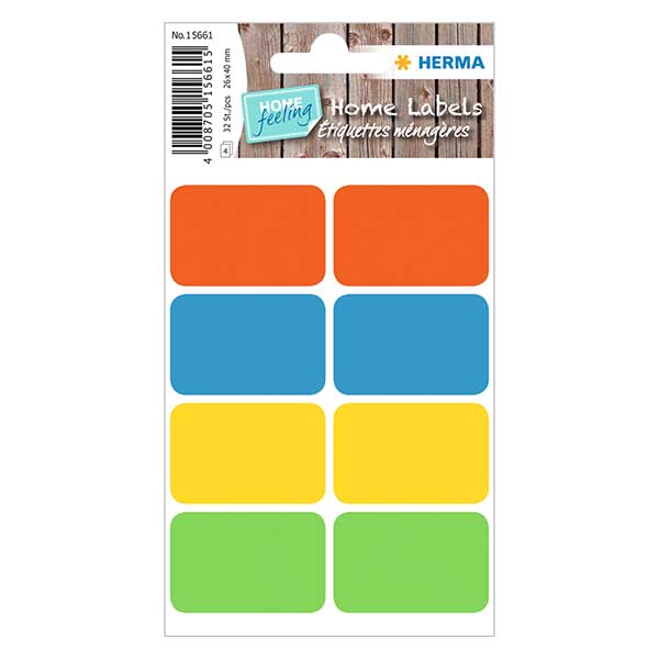 Étiquettes universelles multicolore (32 stickers) 26x40mm Étiquettes universelles multicolore (32 stickers) 26x40mm