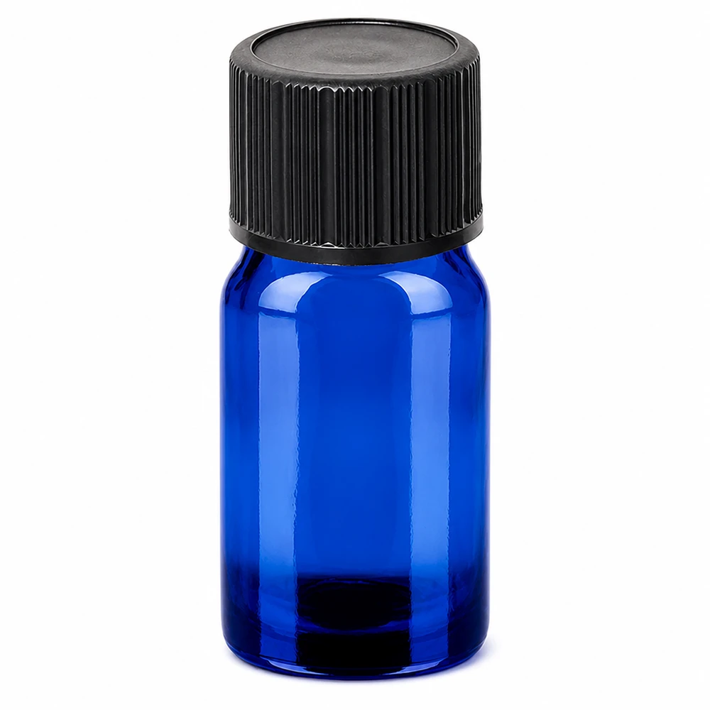 Flacon compte-goutte 5ml 1mm noir STD BlueLine UT18/5 Flacon compte-gouttes compact de 5ml en bleu parfait pour les huiles d'aromathérapie et les remèdes homéopathiques