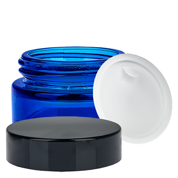 Pot en verre 20ml bleu avec couvercle à insérer UNiTWIST