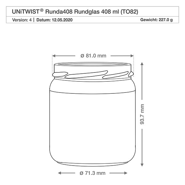 408ml Verre rond sans couvercle (TO82) UNiTWIST