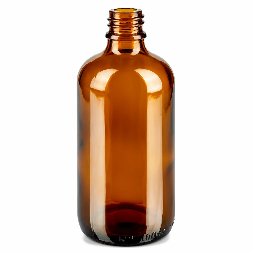 Flacon de 100ml 11mm SV vert STD BrownLine UT18/100 Bouteille compacte en verre brun de 100ml idéale pour les huiles essentielles et les remèdes homéopathiques