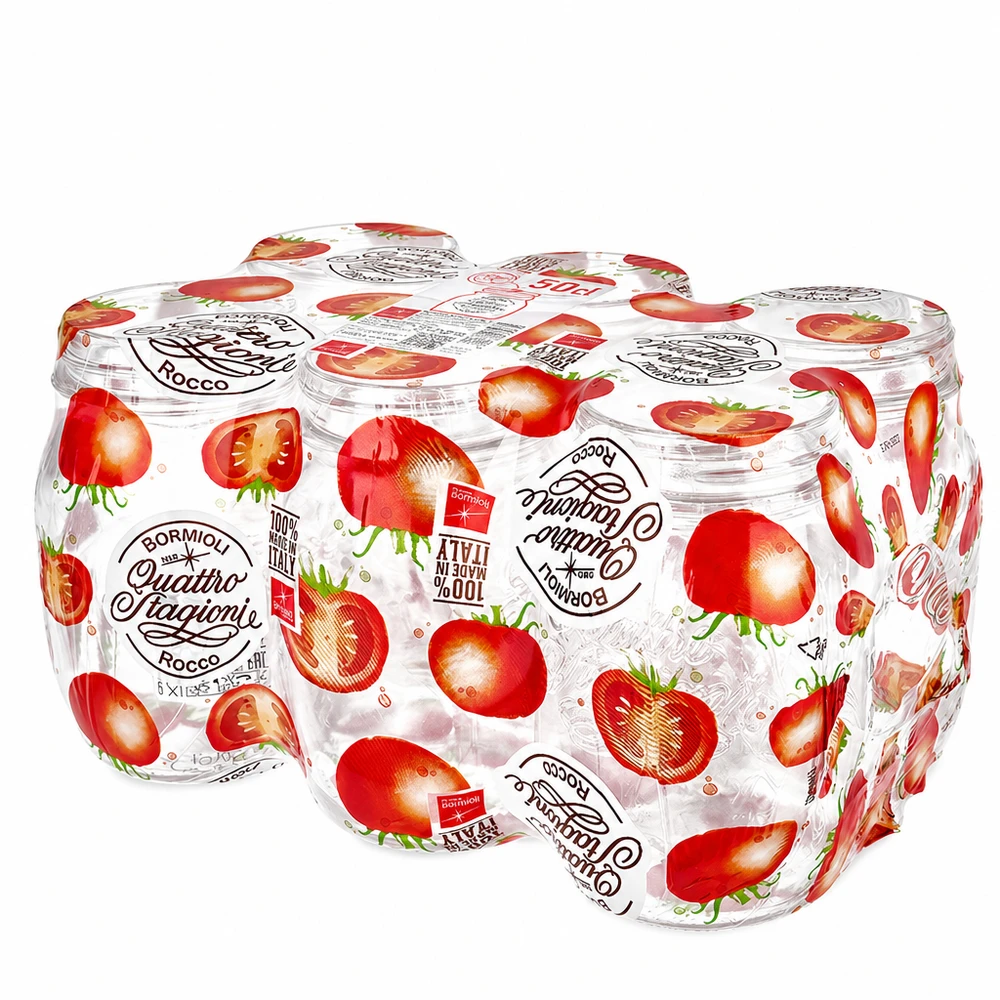 Quattro Stagioni 700ml bocaux en verre set de 6 avec motif de fraise couvercle bocaux de conservation italiens Bormioli Rocco