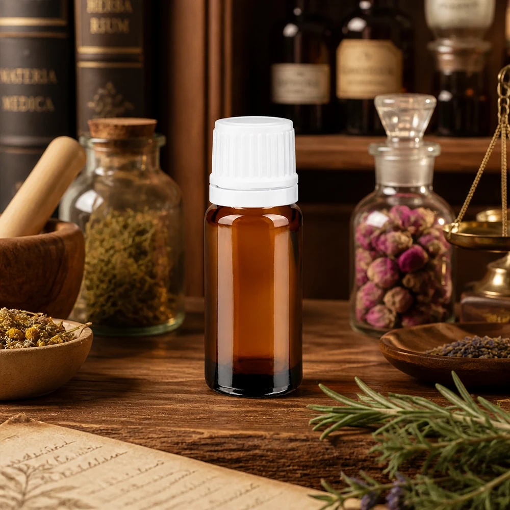 Flacon de pharmacie brun 10ml bouchon compte-gouttes 1.2mm blanc bouchon d'inviolabilité Flacon en verre brun de 10 ml avec compte-gouttes de précision de 0,7 mm et bouchon scellé d'origine