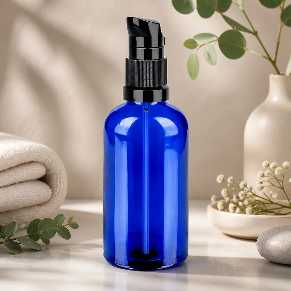 Flacon pompe 100ml noir STD BlueLine UT18/100 Flacon pompe 100ml noir STD BlueLine UT18/100