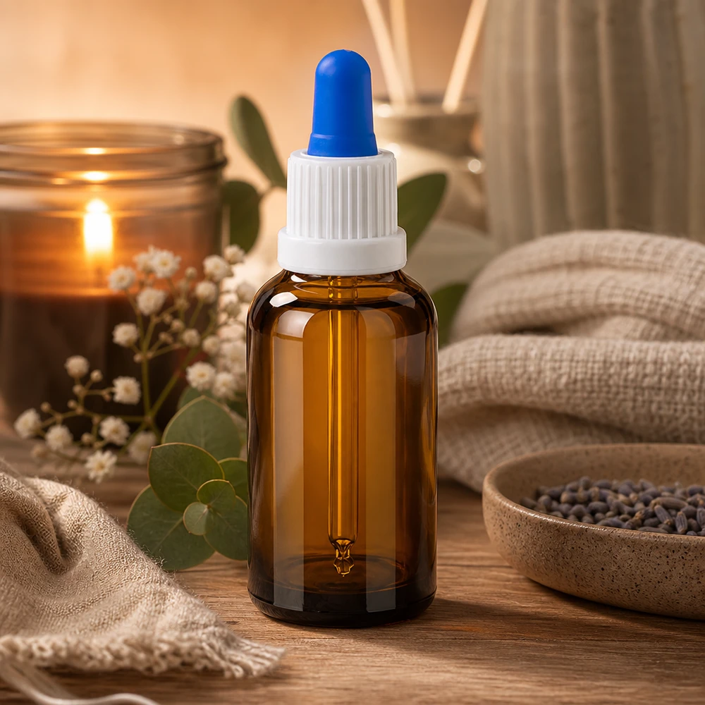 Bouteille pipette 30ml blanc/bleu OV BrownLine UT18/30 Bouteille à pipette BrownLine de 30 ml avec embout de dosage bleu précis pour les applications thérapeutiques