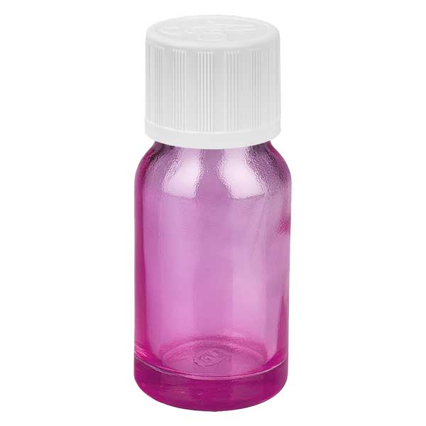 Bouteille 10ml 11mm bouchon à vis blanc standard sécurité enfants PurpleLine UT18/10