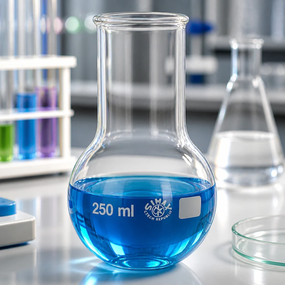 Ballon rond de laboratoire 250ml pour la distillation, la synthèse et les procédés analytiques en chimie