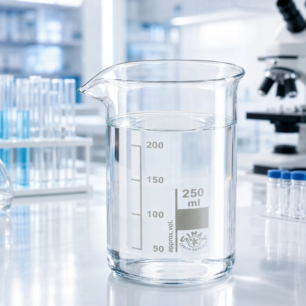 Bécher 250ml en verre borosilicate résistant à la chaleur (forme haute) Verre à mesure de 250 ml, modèle haut, muni d'un bec verseur et d'une échelle graduée de 50 à 200 ml