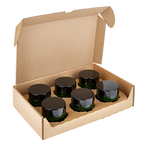 Pot en verre 60ml vert avec couvercle à insérer UNiTWIST