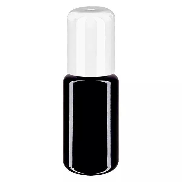 Flacon de pharmacie violet 20ml roll-on bouchon blanc
