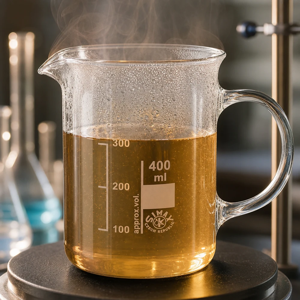 Bécher avec poignée 400ml en verre borosilicate résistant à la chaleur (forme normale) Bécher en verre de 400 ml avec anse, pour solution en ébullition et dégagement de vapeur, verrerie de laboratoire, République tchèque, Simax