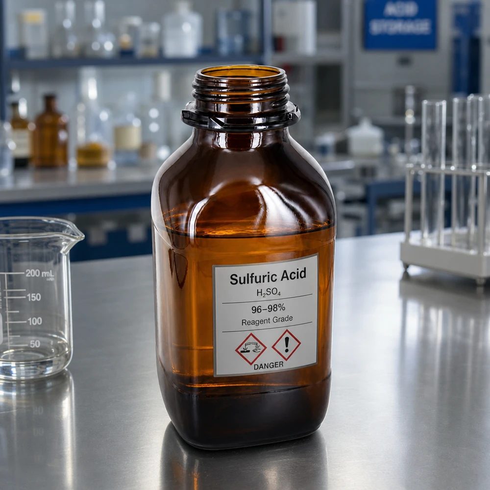 Flacon pour produits chimiques haut de gamme de 1 000 ml en verre brun protecteur Bouteille professionnelle de 1000 ml de produits chimiques de qualité réactive pour les substances de grande pureté