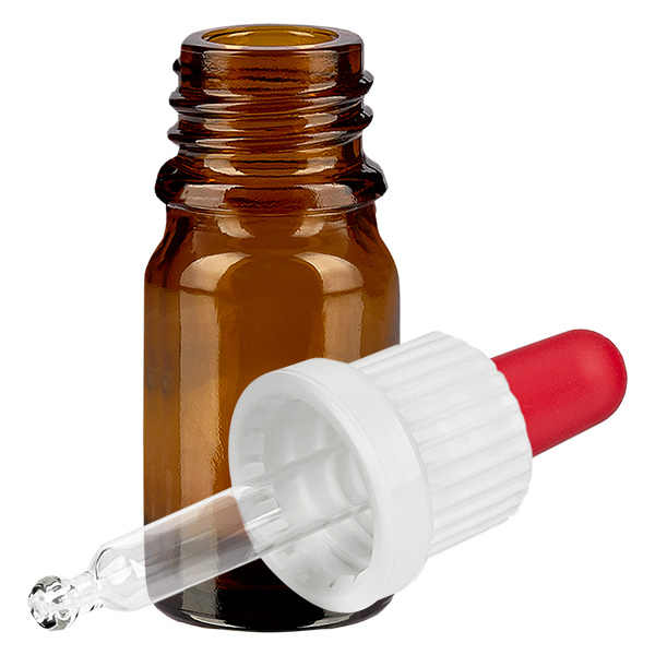 Flacon à pipette 5ml blanc/rouge OV BrownLine UT18/5