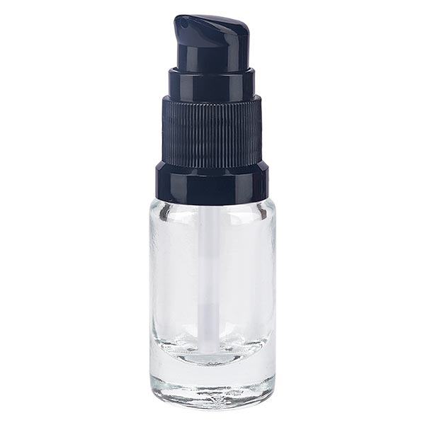 Flacon de pharmacie transparent 5ml bouchon pompe noir standard