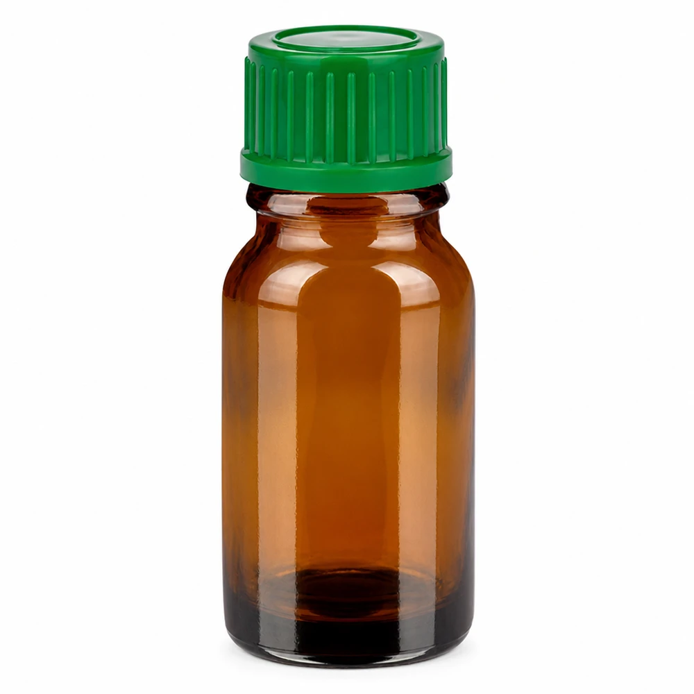 Flacon de 10ml 11mm SV vert STD BrownLine UT18/10 Flacon en verre brun de haute qualité 10ml avec bouchon à vis vert pour les substances sensibles à la lumière