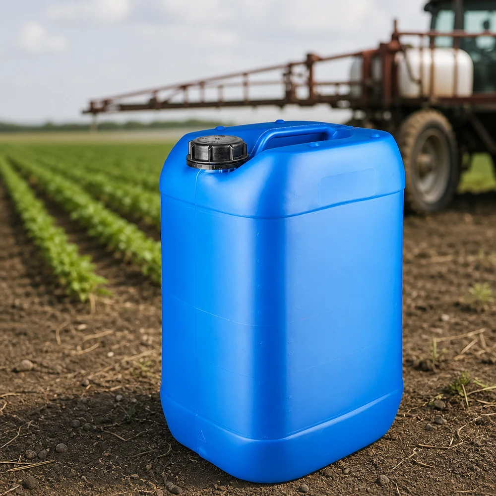 Bidon 25 litres bleu avec bouchon à vis OV Bidon agricole en plastique bleu de 25 L pour produits phytosanitaires et engrais