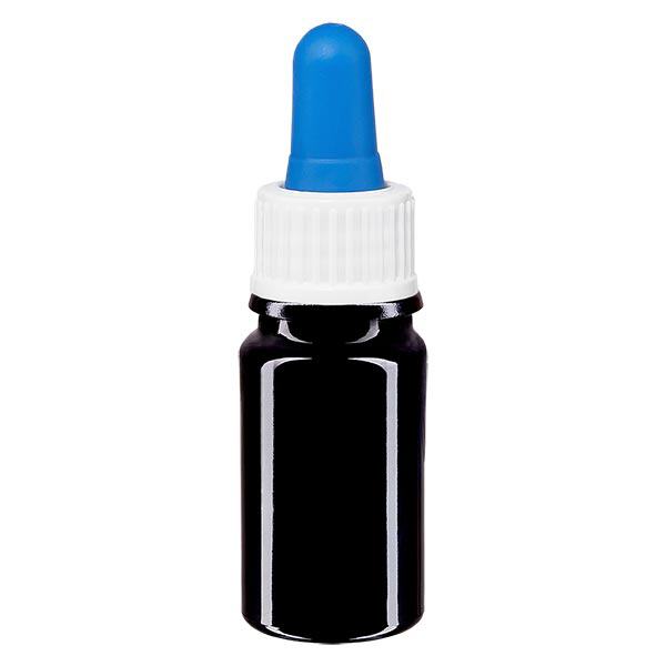 Flacon à pharmacie violet 5ml pipette blanc/bleu standard