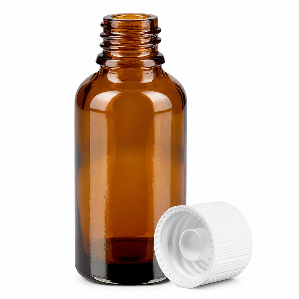 Flacon de 30ml 11mm SV blanc STD BrownLine UT18/30 Bouteille en verre de 30 ml de haute qualité de couleur ambre avec système de fermeture étanche pour un stockage à long terme