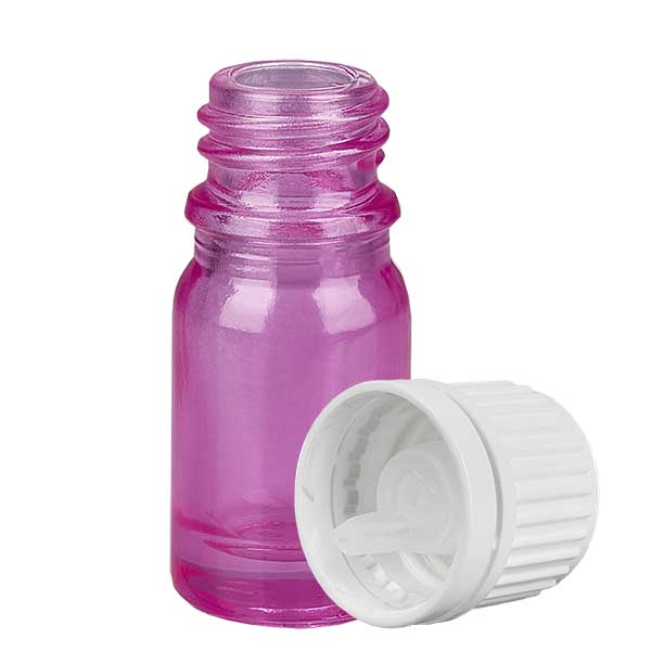 Flacon compte-gouttes 5ml 0.7mm blanc originalité bouchon à vis PurpleLine UT18/5
