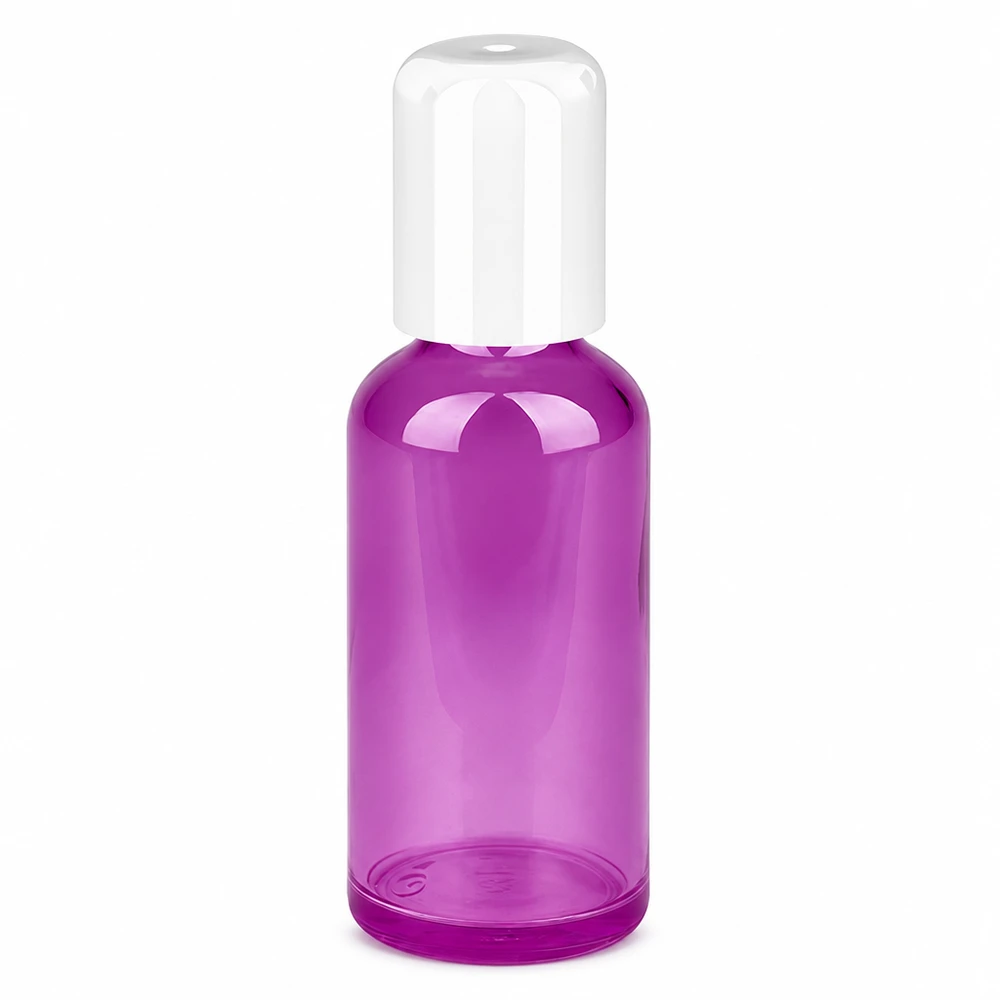Flacon Roll-On 50ml blanc Standard PurpleLine UT18/50 Roll-On 50ml en design Purple-Line avec bouchon STD blanc