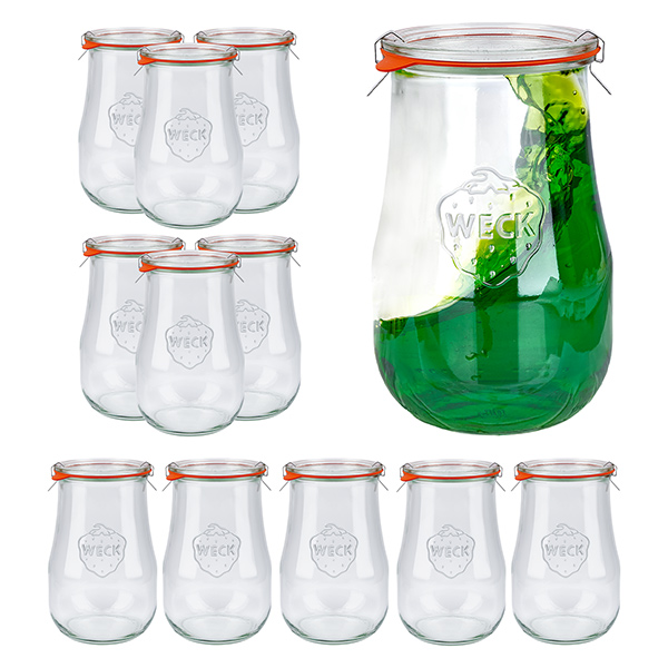 Set de 12 pots Weck 1750ml pots tulipe avec 12 couvercles en verre