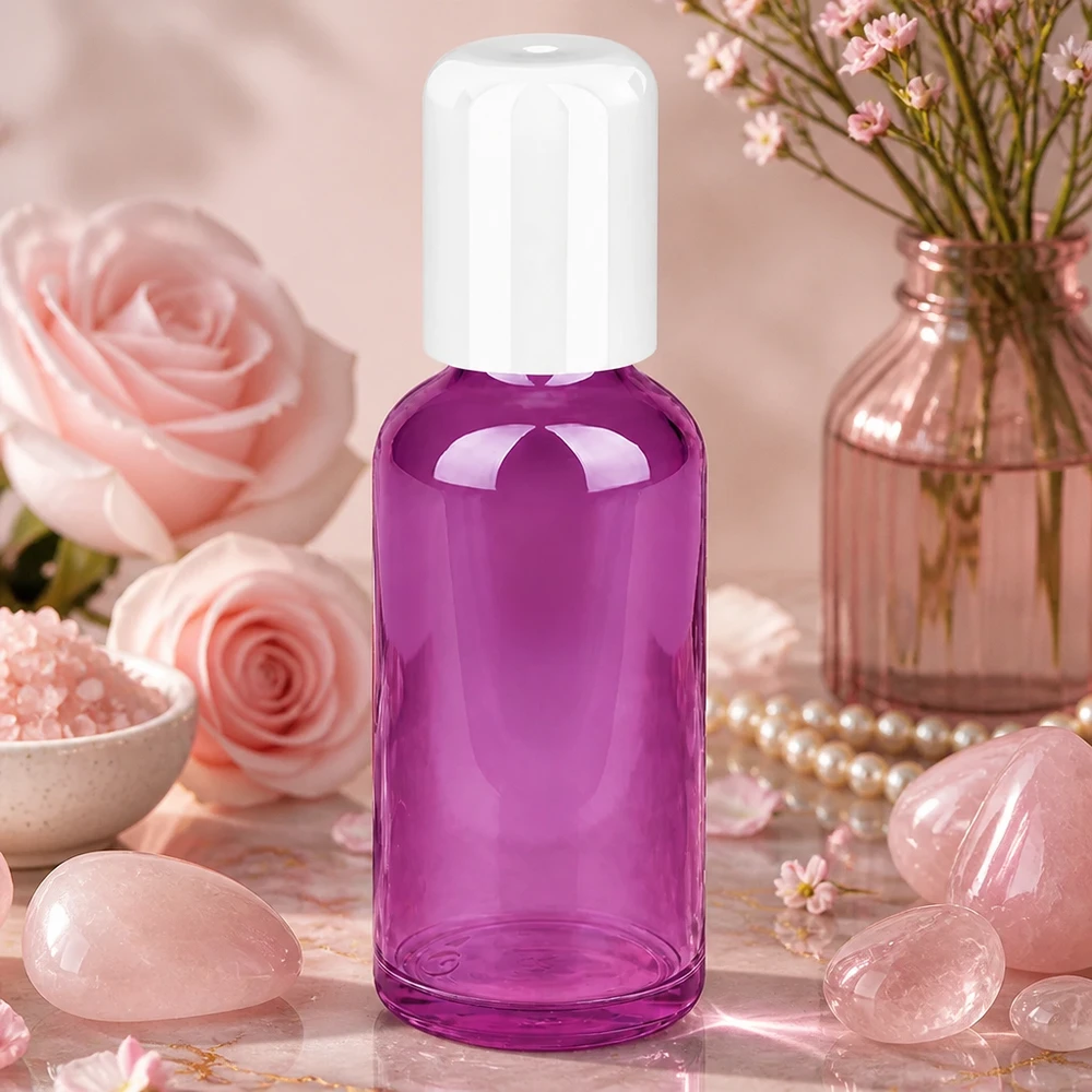 Flacon Roll-On 50ml blanc Standard PurpleLine UT18/50 Récipient roll-on de 50 ml avec fermeture hygiénique à enroulement pour une application propre et précise