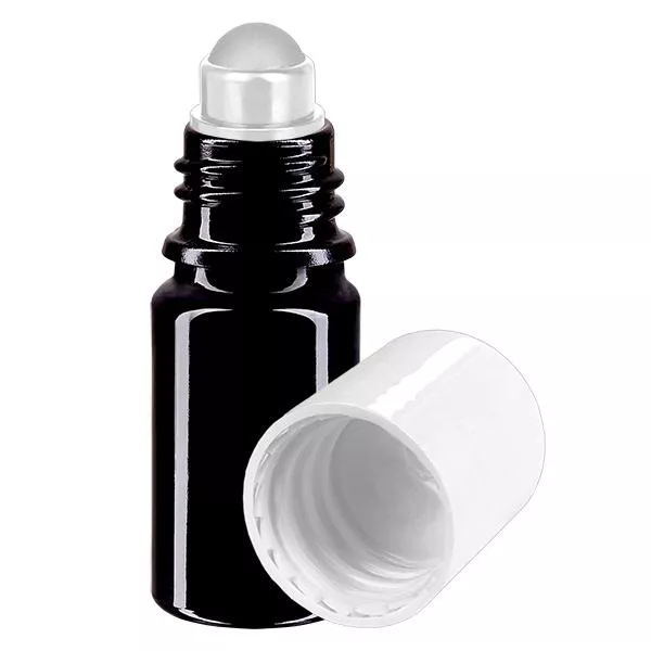 Flacon de pharmacie violet 5ml roll-on bouchon blanc Flacon de pharmacie violet 5ml roll-on bouchon blanc