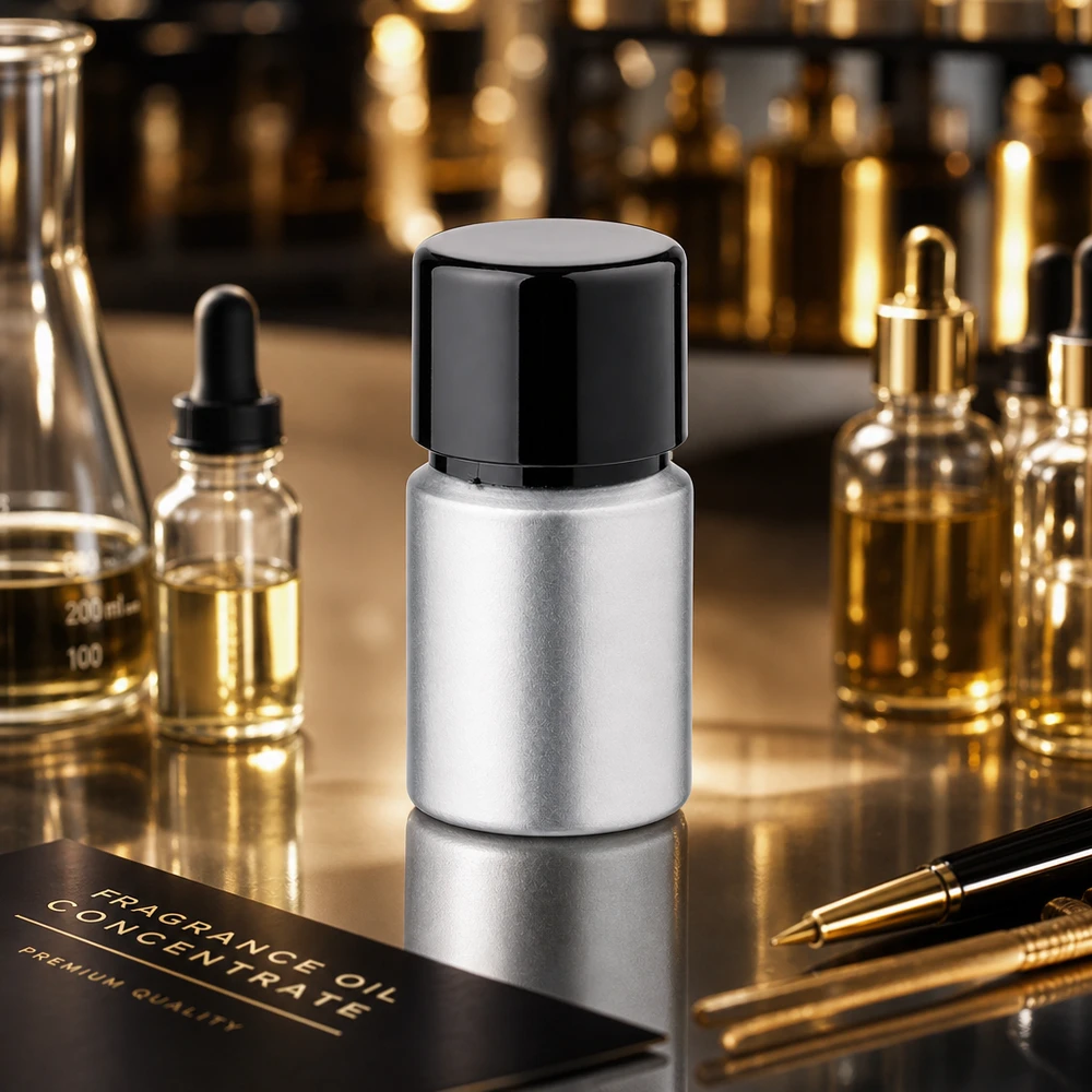 Bouteille en aluminium teinté 10 ml, avec bouchon à vis noir et joint conique Bouteille en aluminium décapé Premium 10ml - aspect métallique élégant avec bouchon à vis noir pour cosmétiques
