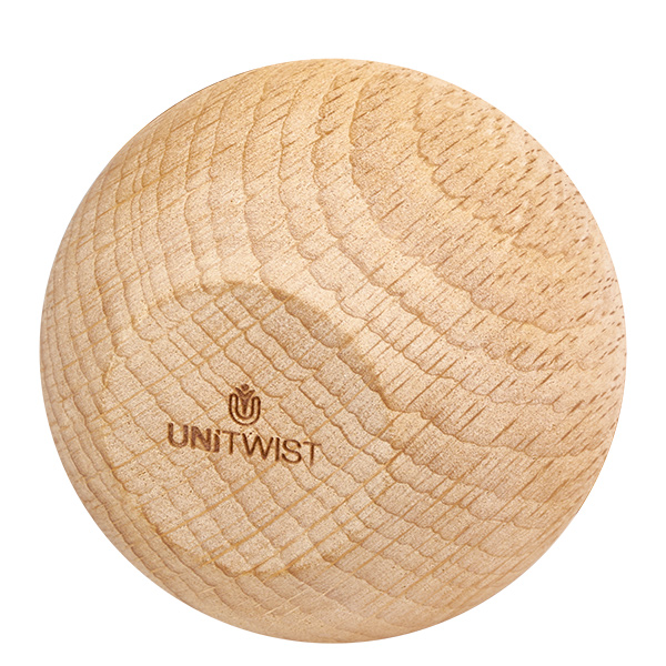 UNiTWIST Sphère en bois (hêtre) pour WECK RR60 UNiTWIST Sphère en bois en hêtre Prise de vue rapprochée des veines et du logo WECK RR60 Bouton de couvercle Pièce de rechange