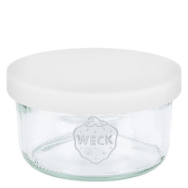 165ml bocal conique WECK RR80 avec couvercle en silicone blanc