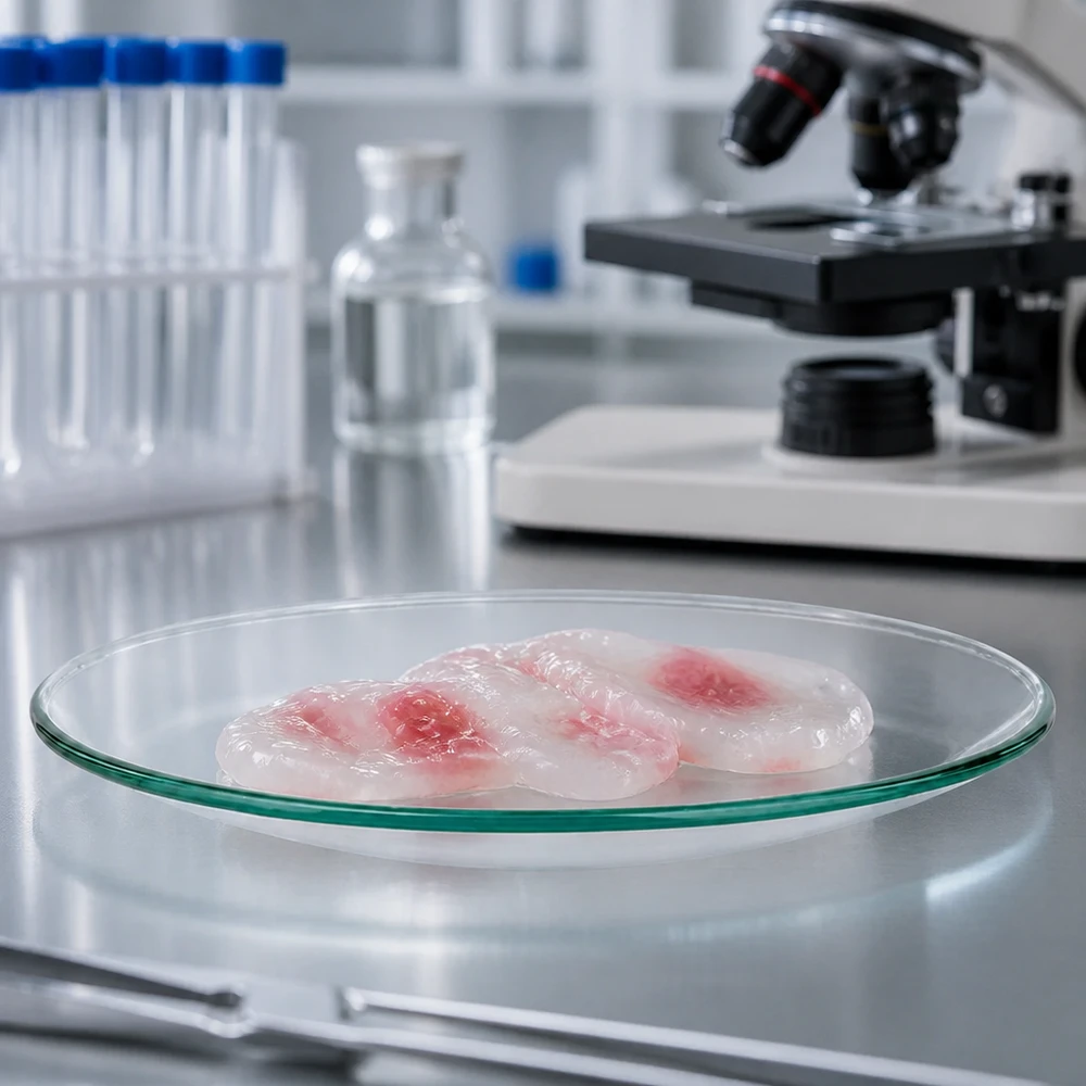 Verre de montre 60 mm - verre borosilicate 3.3 - bord fondu Plateau de laboratoire cristallin 60mm avec des échantillons organiques pour les travaux de recherche en biotechnologie