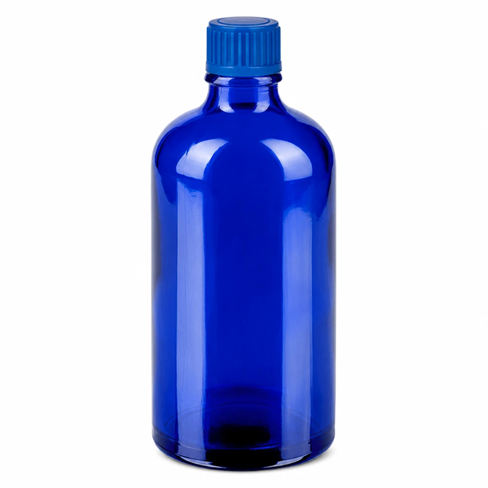 Flacon de 100ml 11mm SV bleu STD BlueLine UT18/100 Bouteille bleue compacte de 100 ml parfaite pour les voyages et les déplacements
