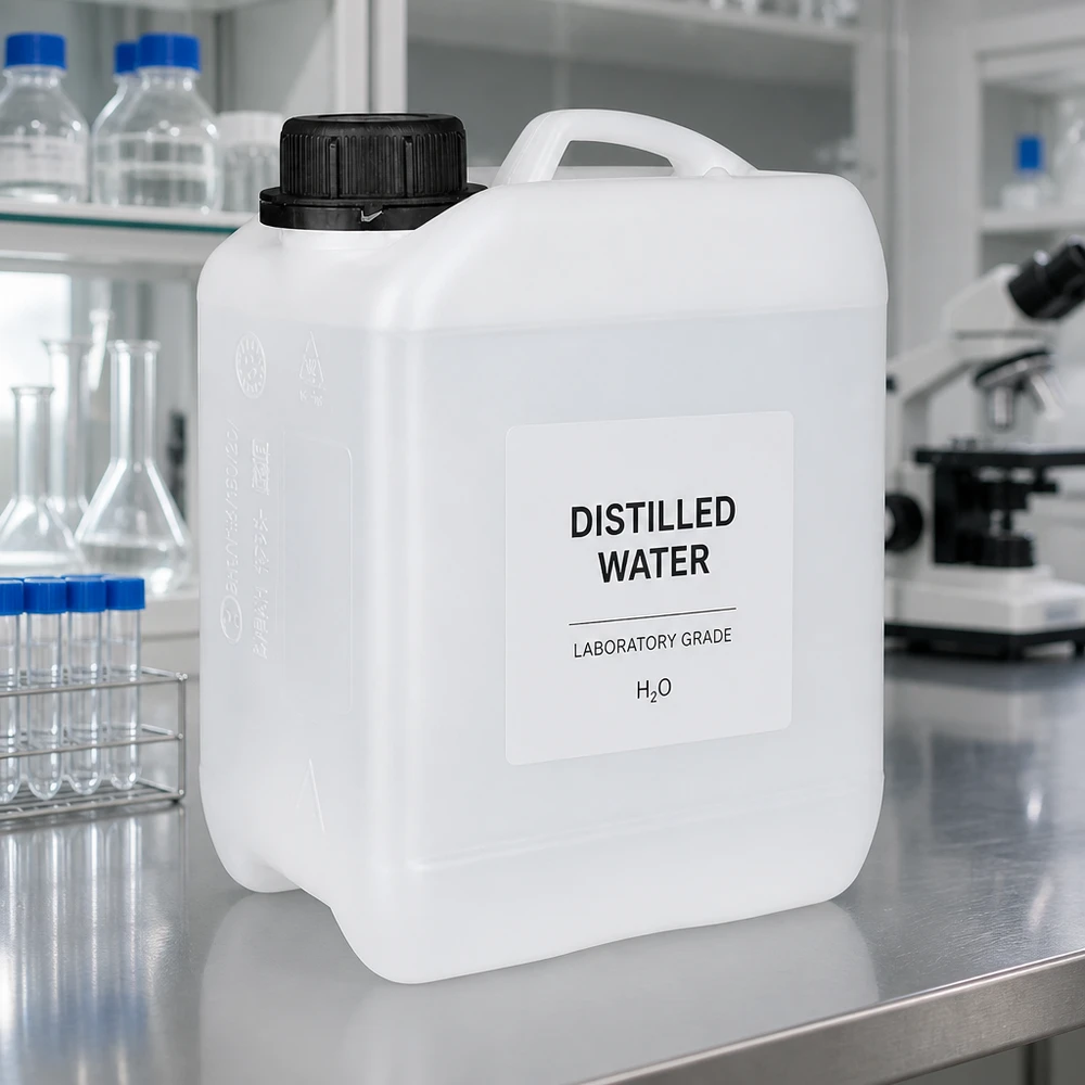 Bidon en plastique de 2,5 litres avec bouchon à vis, destiné aux applications de laboratoire et aux produits chimiques
