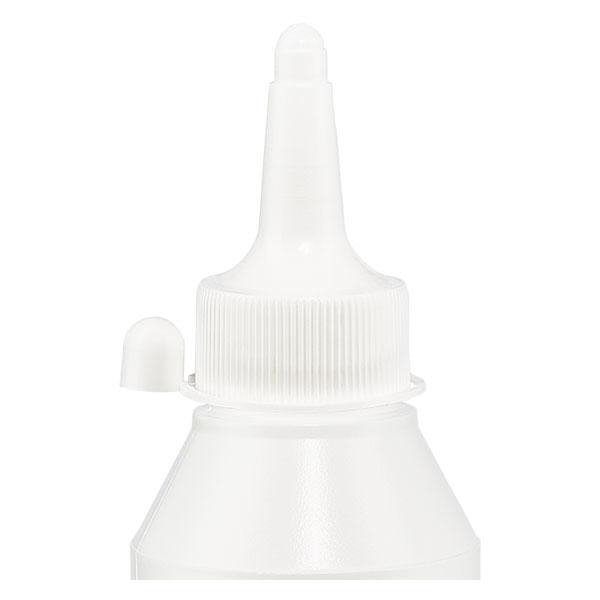 Bouchon blanc avec bande de maintien + capuchon, ND32 pr flacons à lotion Bouchon blanc avec bande de maintien + capuchon, ND32 pr flacons à lotion