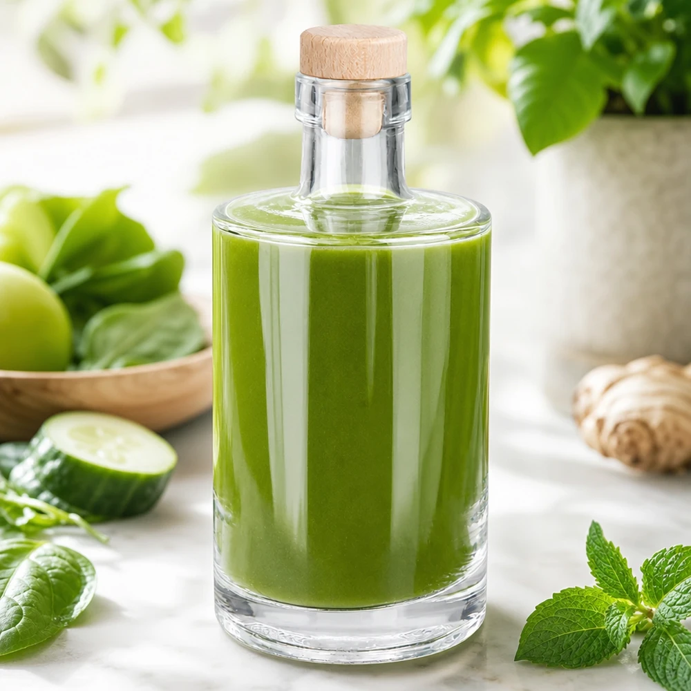 Bouteille en verre 350 ml « Galileo » avec bouchon en bois UNiTWIST®