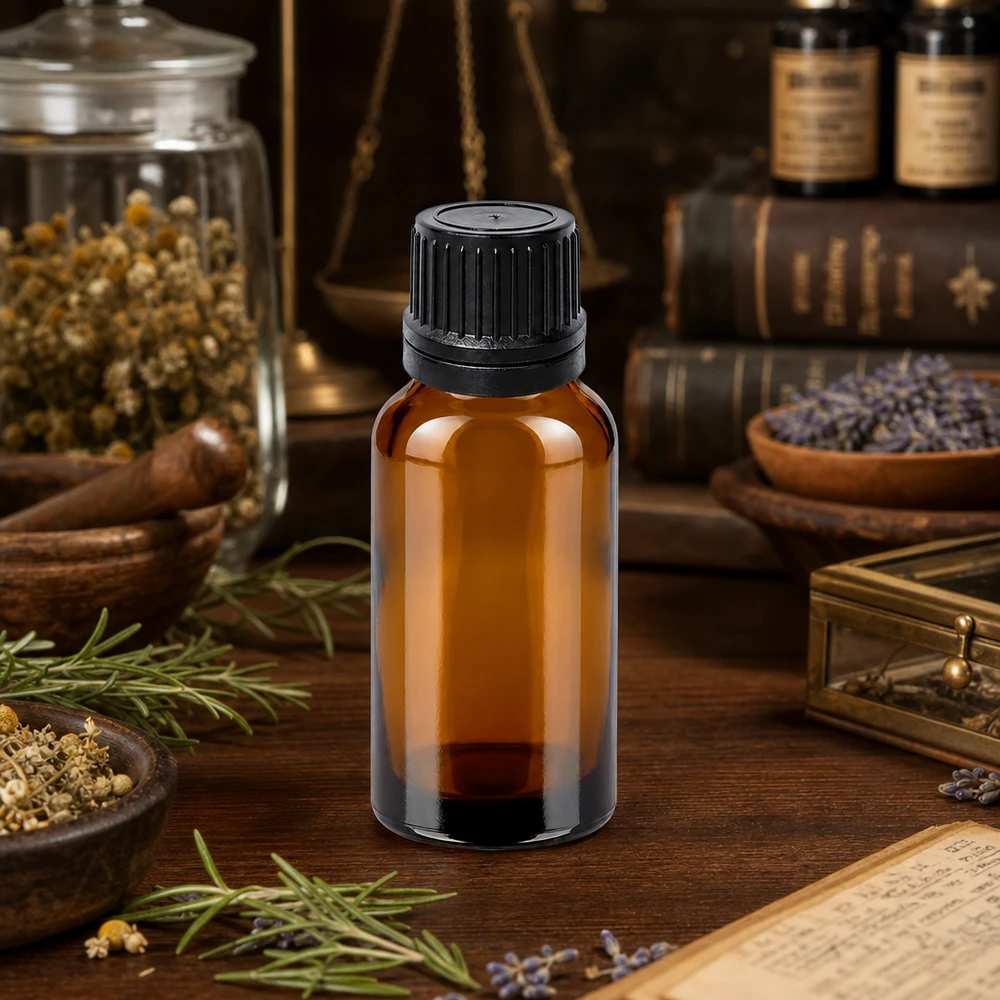 20ml flacon de gouttes. 1mm noir OV BrownLine UT18/20 Flacon compte-gouttes stérile de 20ml en verre brun avec filetage UT18/20 pour applications pharmaceutiques