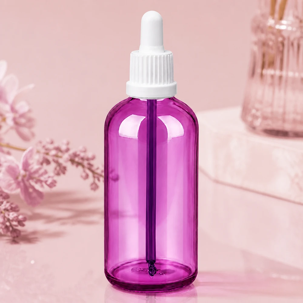 Flacon pipette 100ml blanc originalité bouchon à vis PurpleLine UT18/100 Bouteille en verre de 100 ml série PurpleLine avec protection UV grâce à une teinte violette pour les substances sensibles à la lumière