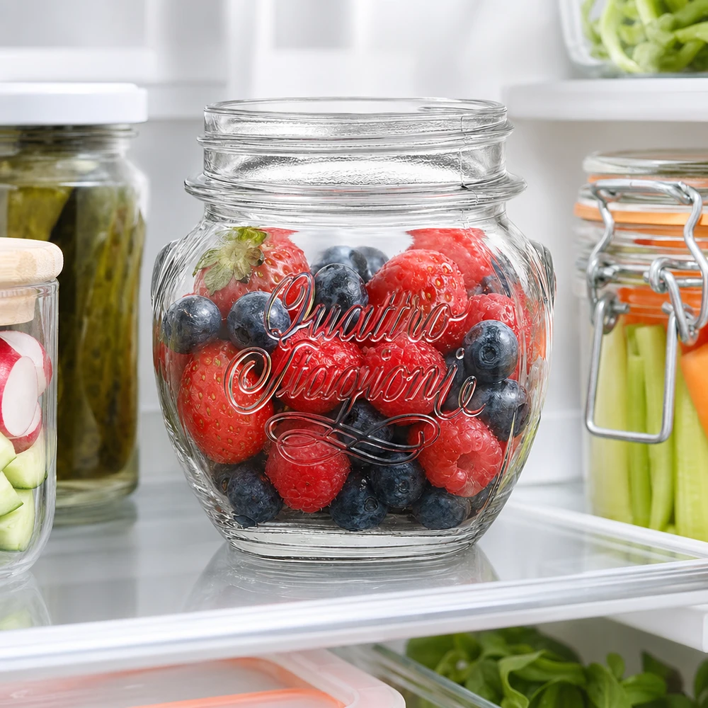 300ml Quattro Stagioni Bocal ménager avec baies fraîches au réfrigérateur pour la conservation des aliments et Meal Prep