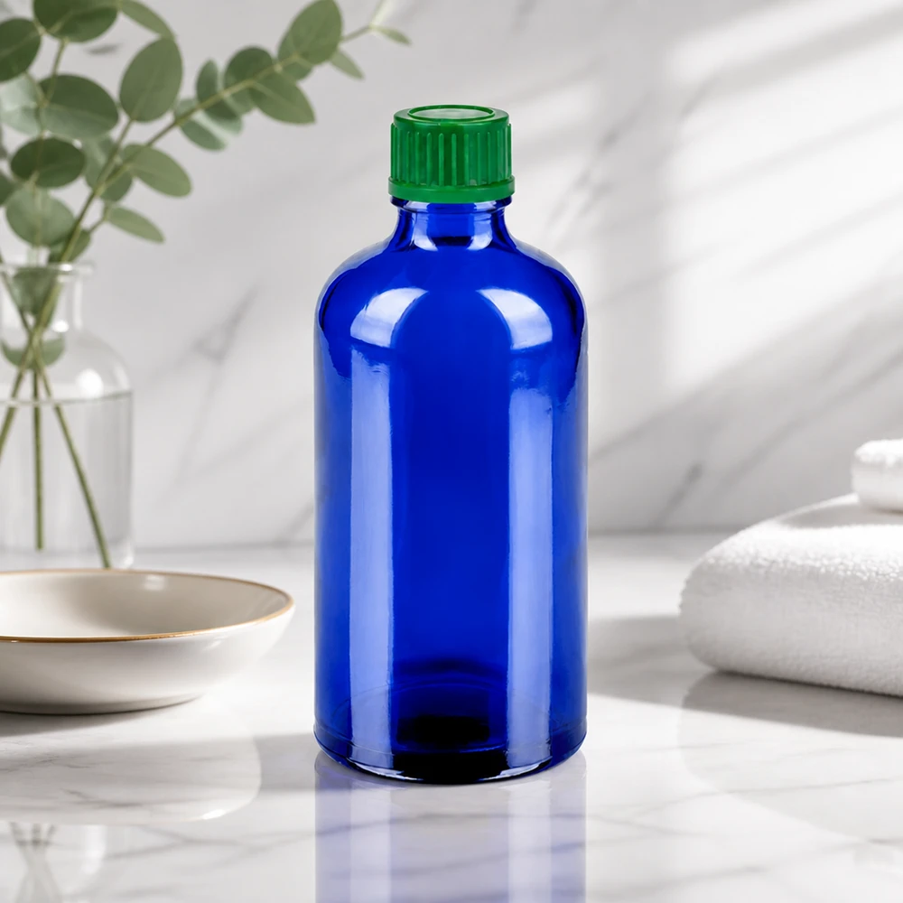 Flacon de 100ml 11mm SV vert STD BlueLine UT18/100 Bouteille en verre bleue élégante de 100 ml avec une finition mate et un design ergonomique pour une utilisation quotidienne