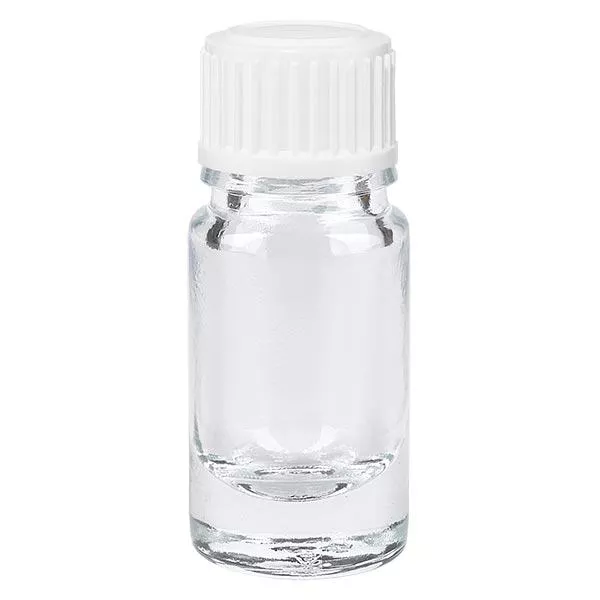 Flacon de pharmacie transparent 5ml bouchon à vis blanc standard Flacon de pharmacie transparent 5ml bouchon à vis blanc standard