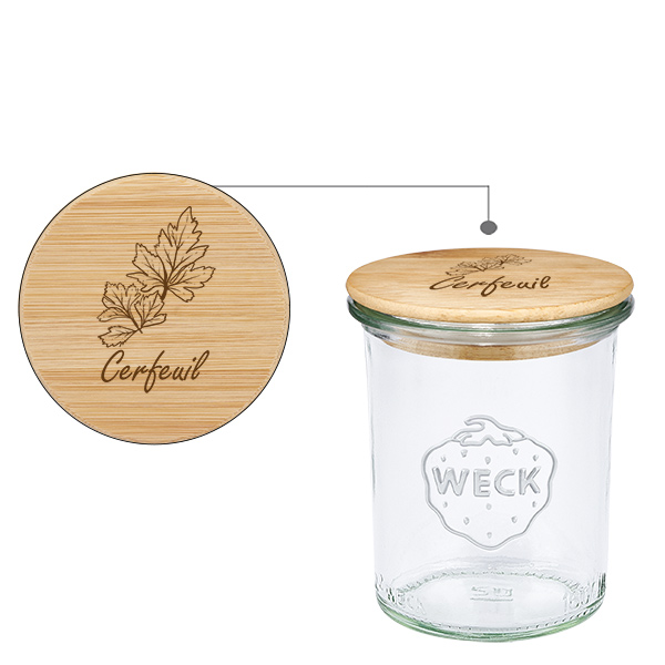 Coffret en bois « Cerfeuil » avec verre WECK plongeant 160 ml Coffret en bois « Cerfeuil » avec verre WECK plongeant 160 ml