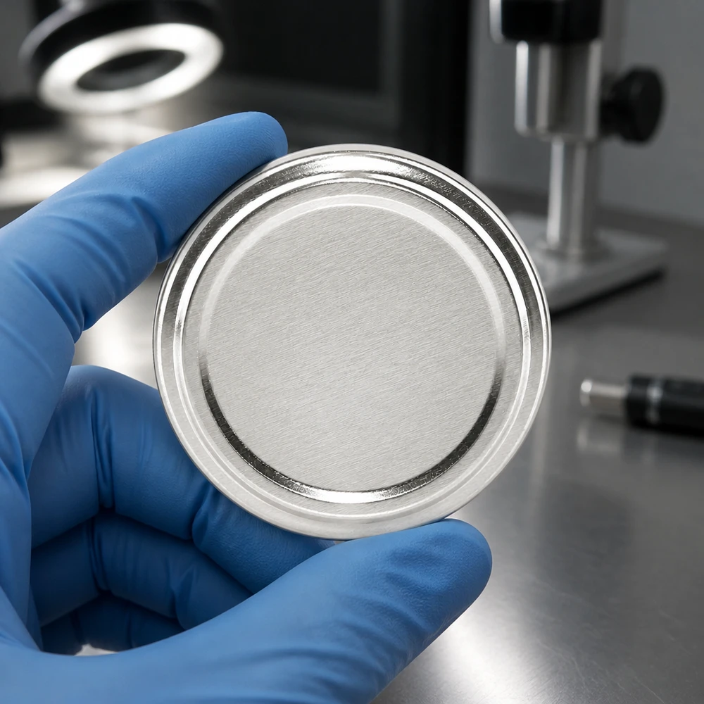 Couvercle métallique rond 63 mm, argenté, BasicSeal UNiTWIST avec anneaux concentriques – Vue détaillée